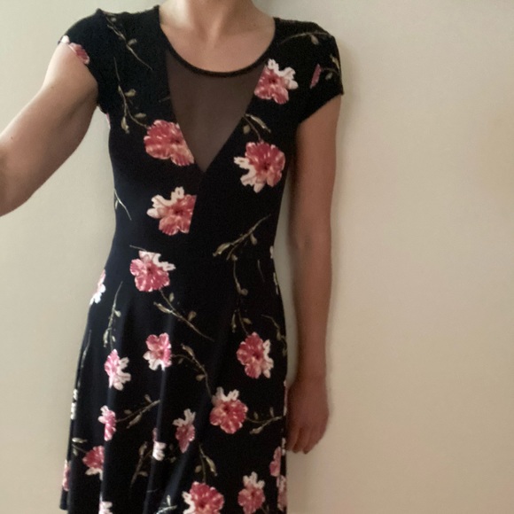 UO Kimchi blue sheer panel floral dress